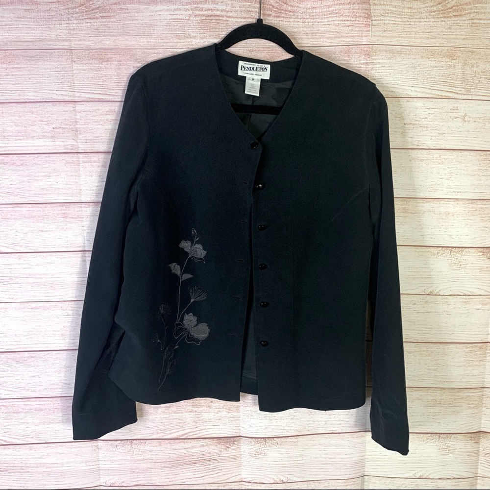 Pendleton Black Blazer Size Medium - image 1